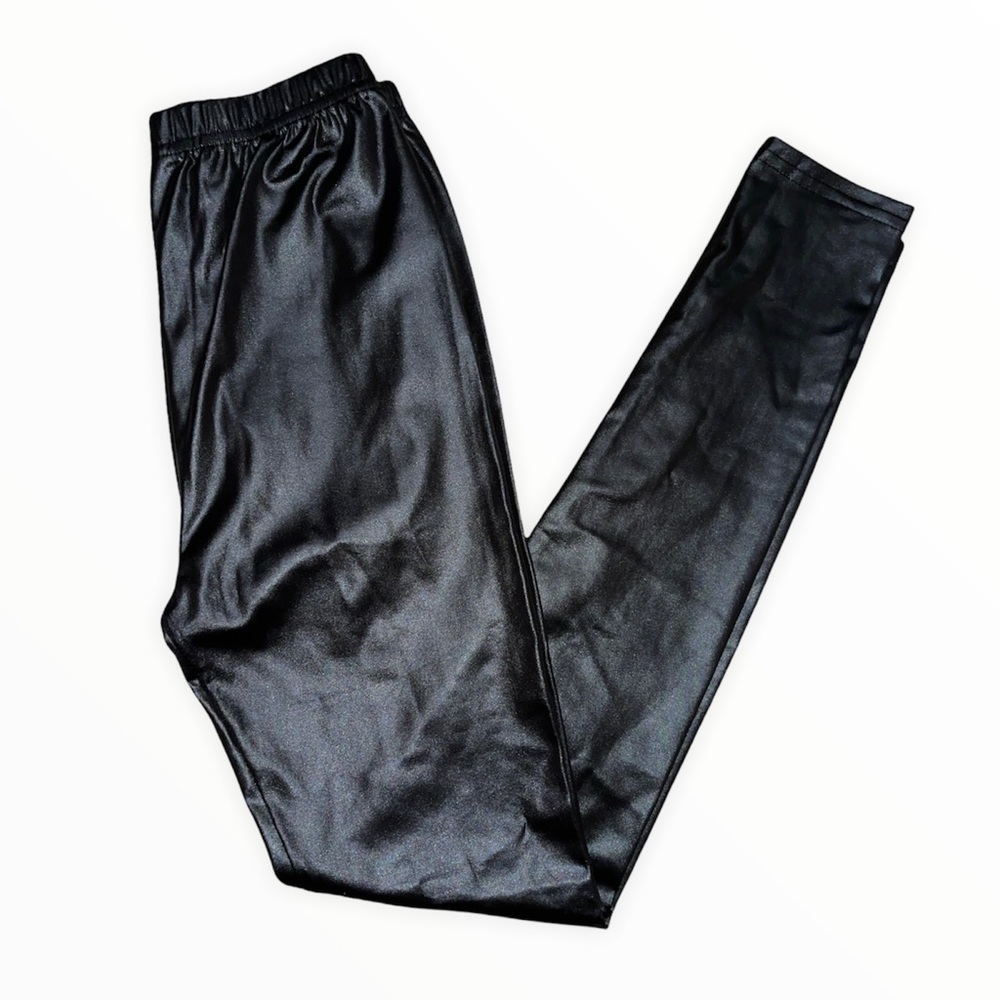 Black pleather leggings